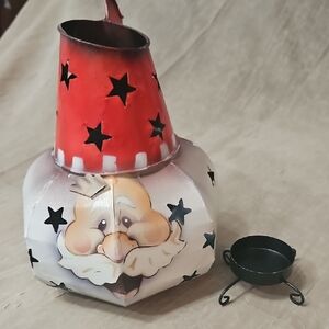 Festive Santa Lantern - Red and White Christmas